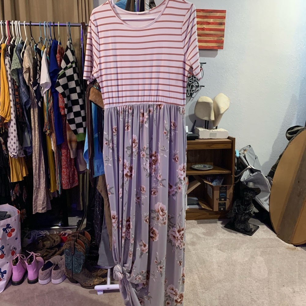 Striped and Floral  Dress